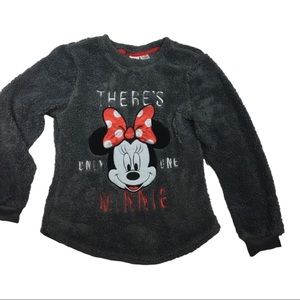 Disney  *LAST CHANCE SALE*  Minnie Mouse Grey Teddy Bear Cozy Pullover Top Med